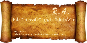 Rózsavölgyi Adrián névjegykártya